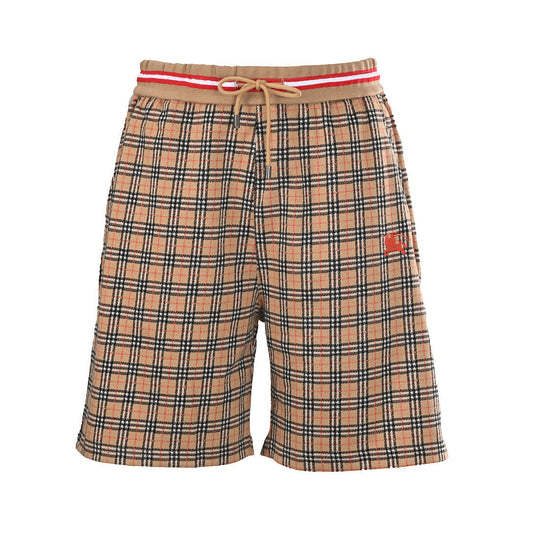 Burberry Horse-Embroidered Plaid Shorts