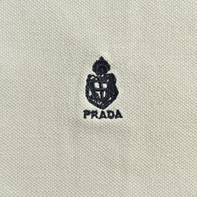 PRADA Royal Crest Embroidered Piqué Polo Shirt PRD Sage Green