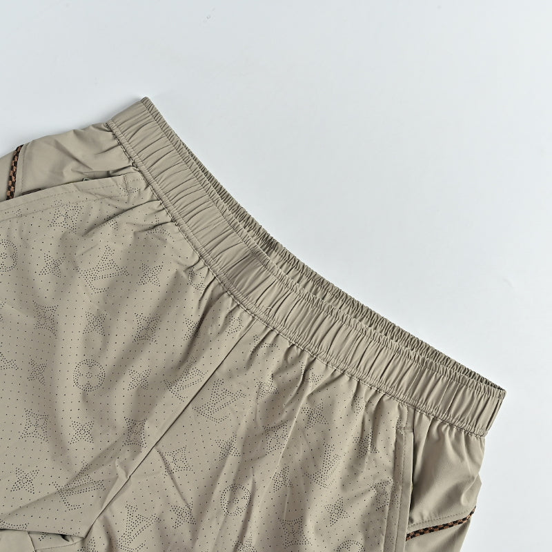 Louis Vuitton Monogram Tonal Print Shorts — Khaki