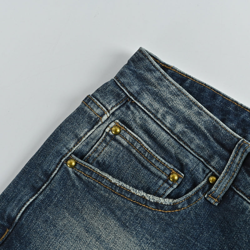 Louis Vuitton Monogram Patch Slim Jeans — Dark Wash