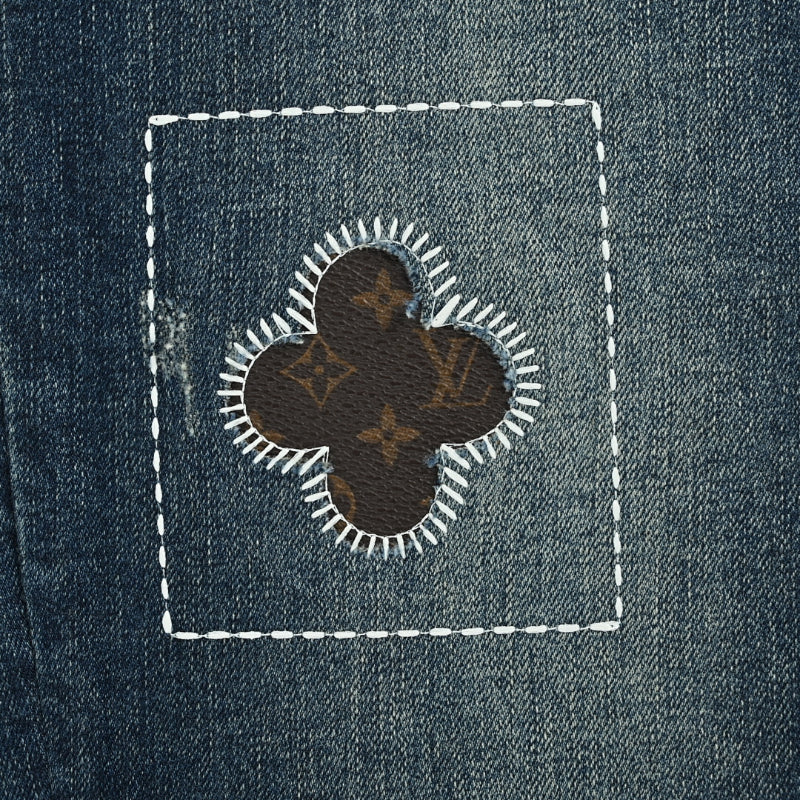 Louis Vuitton Monogram Patch Slim Jeans — Dark Wash