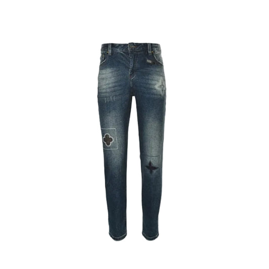 Louis Vuitton Monogram Patch Slim Jeans — Dark Wash