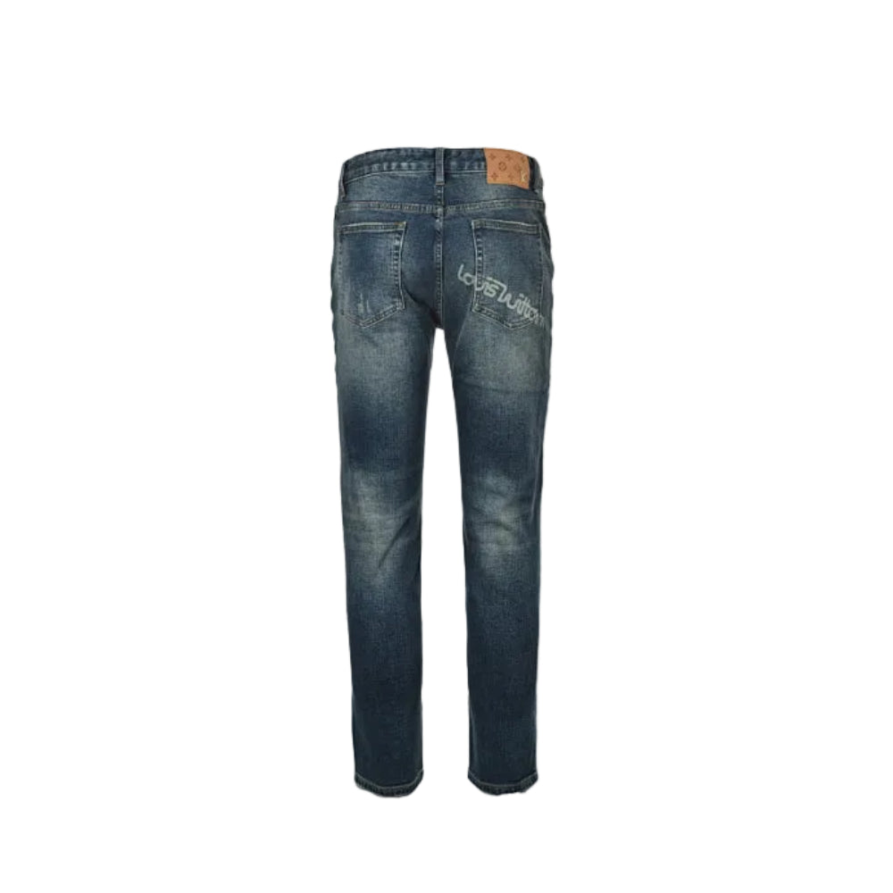 Louis Vuitton Monogram Patch Slim Jeans — Dark Wash