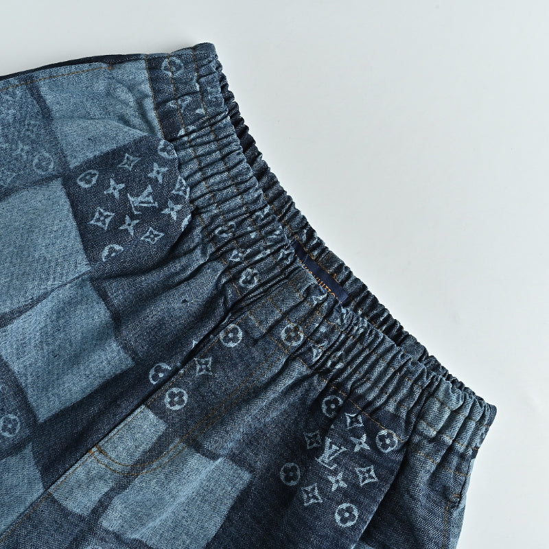 Louis Vuitton Monogram Patchwork Denim Shorts — Indigo