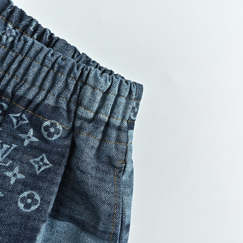 Louis Vuitton Monogram Patchwork Denim Shorts — Indigo