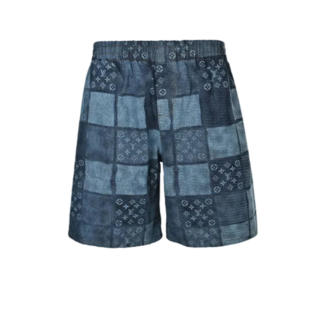 Louis Vuitton Monogram Patchwork Denim Shorts — Indigo