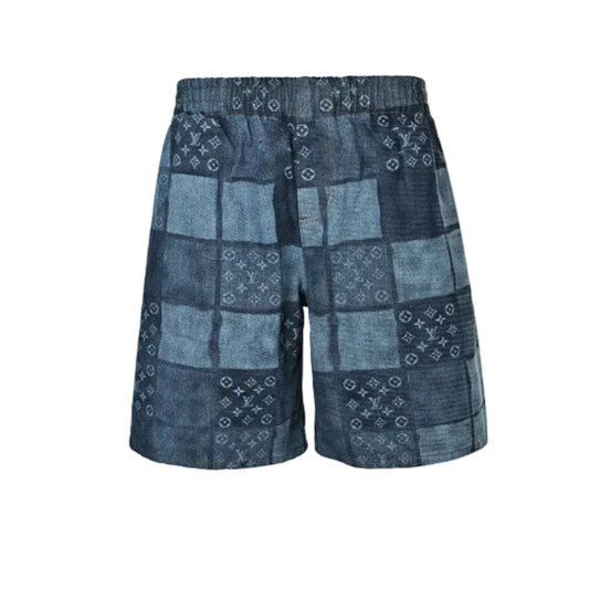 Louis Vuitton Monogram Patchwork Denim Shorts — Indigo