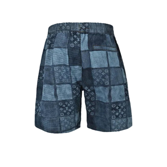 Louis Vuitton Monogram Patchwork Denim Shorts — Indigo