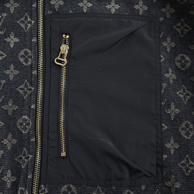 Louis Vuitton Monogram Allover Print Technical Hooded Zip Jacket – Black