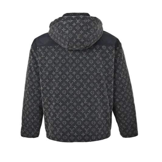 Louis Vuitton Monogram Allover Print Technical Hooded Zip Jacket – Black