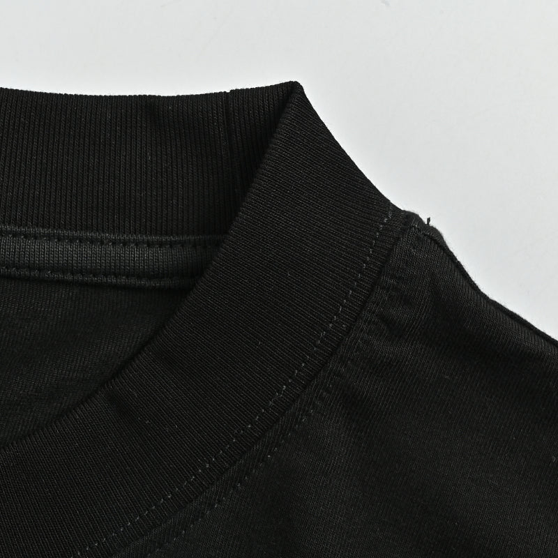PRADA Milano Dal 1913 Saffiano Leather Triangle Logo Crewneck Tee PRD Black