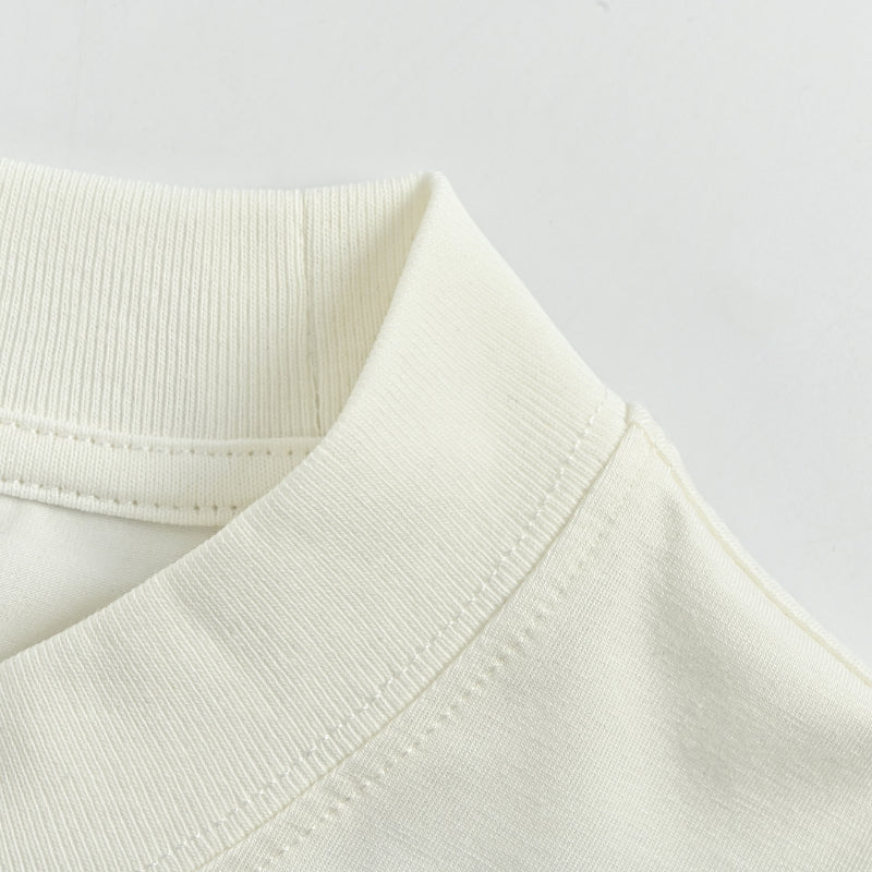 PRADA Milano Dal 1913 Saffiano Leather Triangle Logo Crewneck Tee PRD Off-White