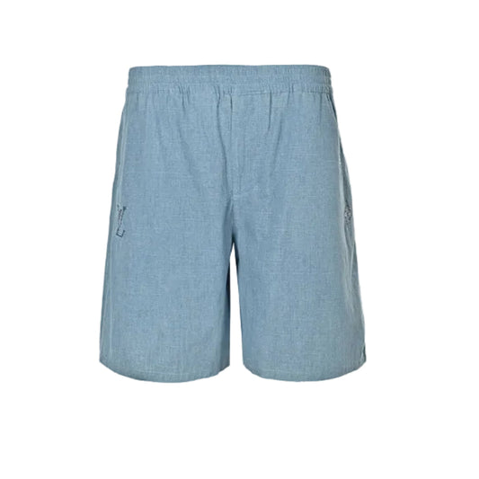 Louis Vuitton Monogram Embroidered Linen Shorts — Sky Blue