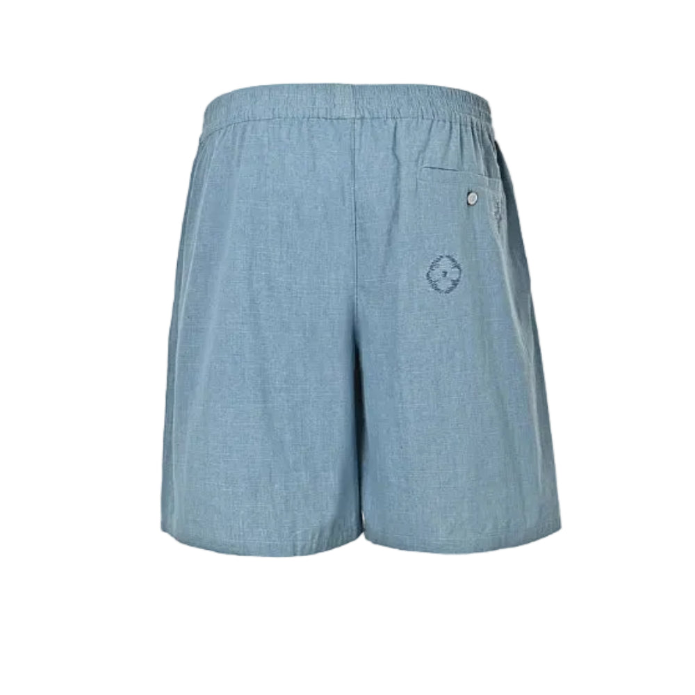 Louis Vuitton Monogram Embroidered Linen Shorts — Sky Blue