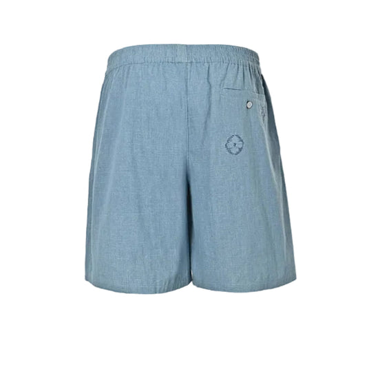 Louis Vuitton Monogram Embroidered Linen Shorts — Sky Blue