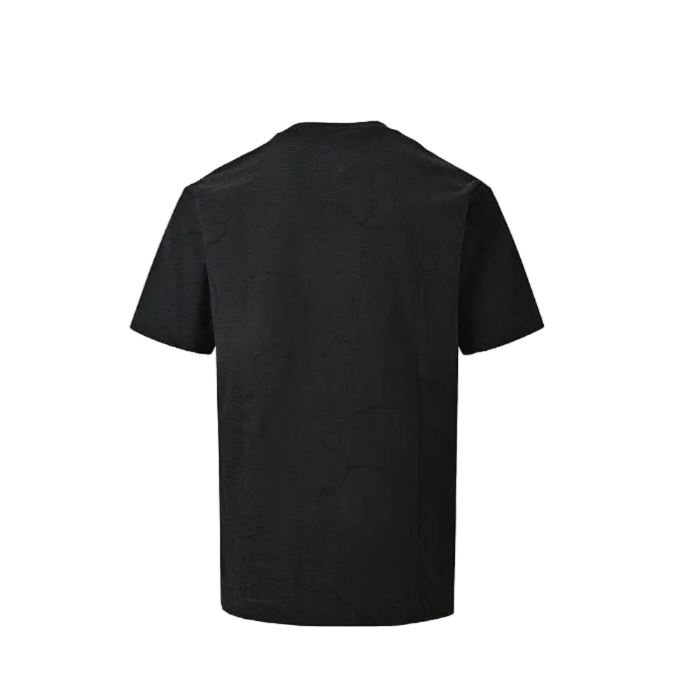 PRADA Milano 3D Logo Embroidered Jacquard Crewneck Tee PRD Black