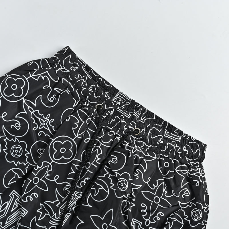 Louis Vuitton Monogram Line-Art Swim Shorts — Black