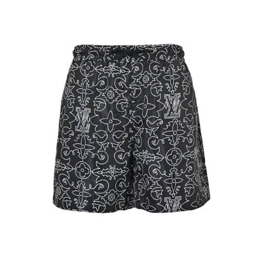 Louis Vuitton Monogram Line-Art Swim Shorts — Black