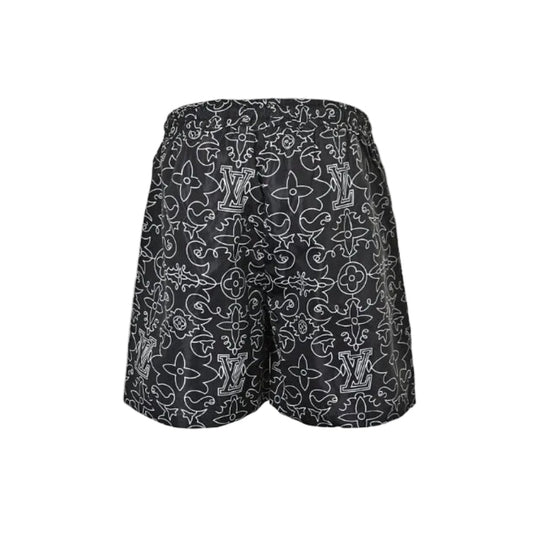 Louis Vuitton Monogram Line-Art Swim Shorts — Black