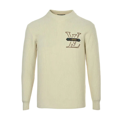 Louis Vuitton Monogram Belt Emblem Turtleneck Sweater – Cream