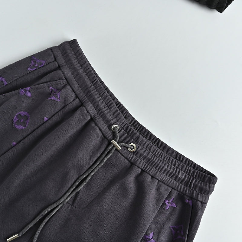 Louis Vuitton Monogram Side-Stripe Cargo Shorts — Charcoal