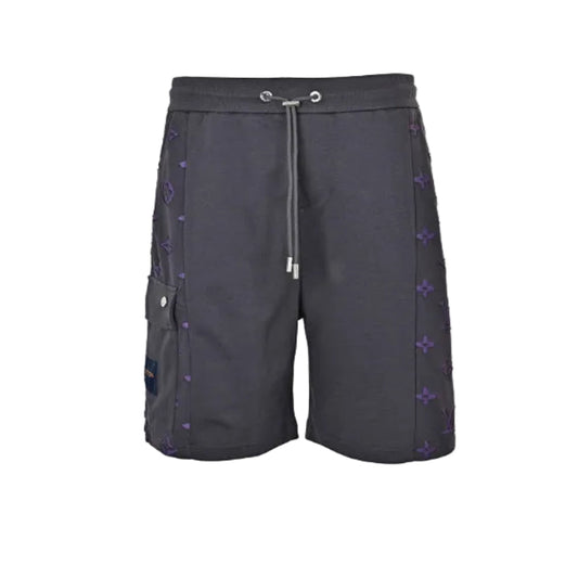 Louis Vuitton Monogram Side-Stripe Cargo Shorts — Charcoal