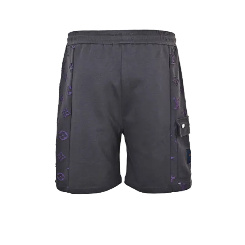 Louis Vuitton Monogram Side-Stripe Cargo Shorts — Charcoal
