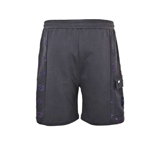 Louis Vuitton Monogram Side-Stripe Cargo Shorts — Charcoal