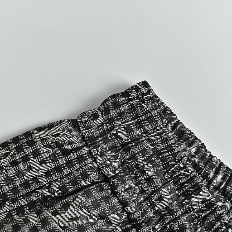 Louis Vuitton Monogram Plaid Print Swim Shorts — Charcoal