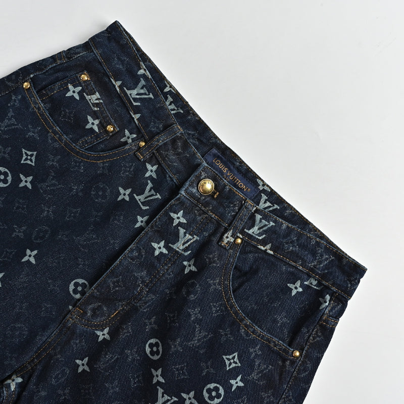 Louis Vuitton Oversized Monogram Denim Shorts — Dark Navy