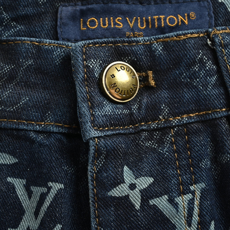 Louis Vuitton Oversized Monogram Denim Shorts — Dark Navy