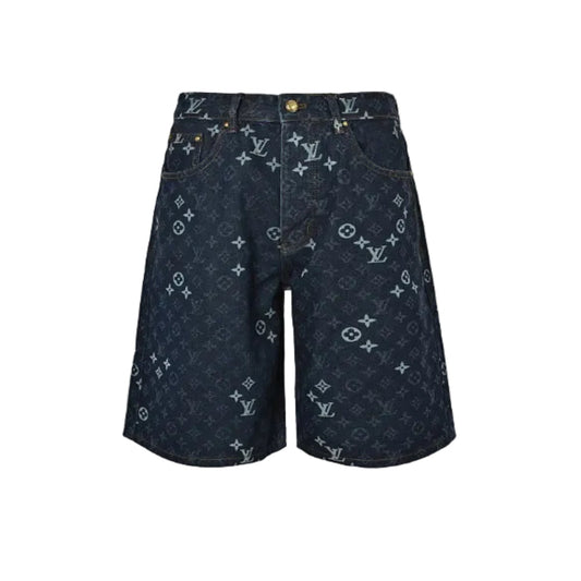 Louis Vuitton Oversized Monogram Denim Shorts — Dark Navy