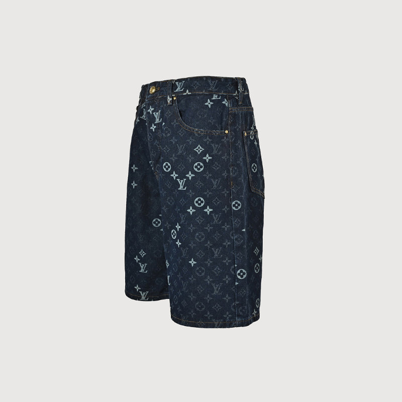 Louis Vuitton Oversized Monogram Denim Shorts — Dark Navy