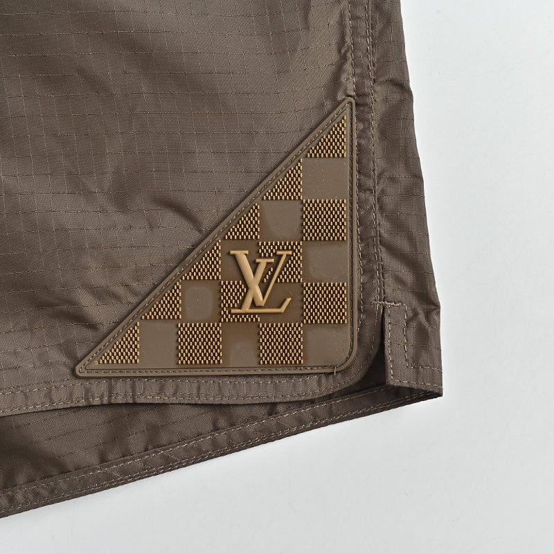 Louis Vuitton Monogram Panel Swim Shorts — Olive