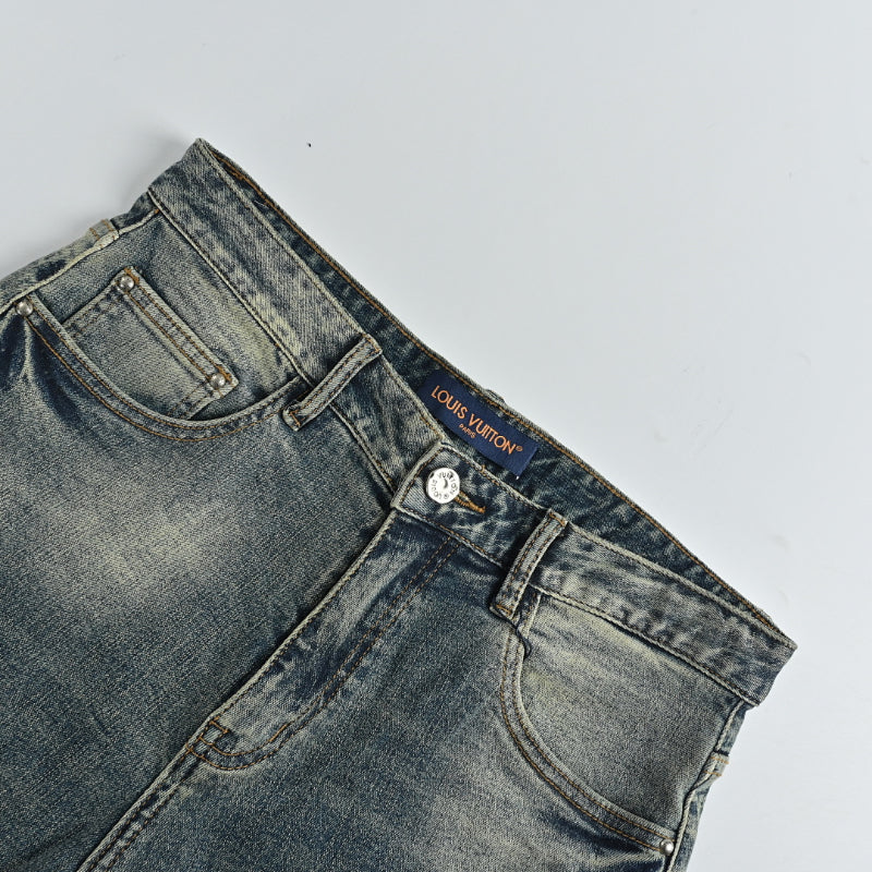 Louis Vuitton Heavy Wash Slim Jeans — Vintage Blue Grey