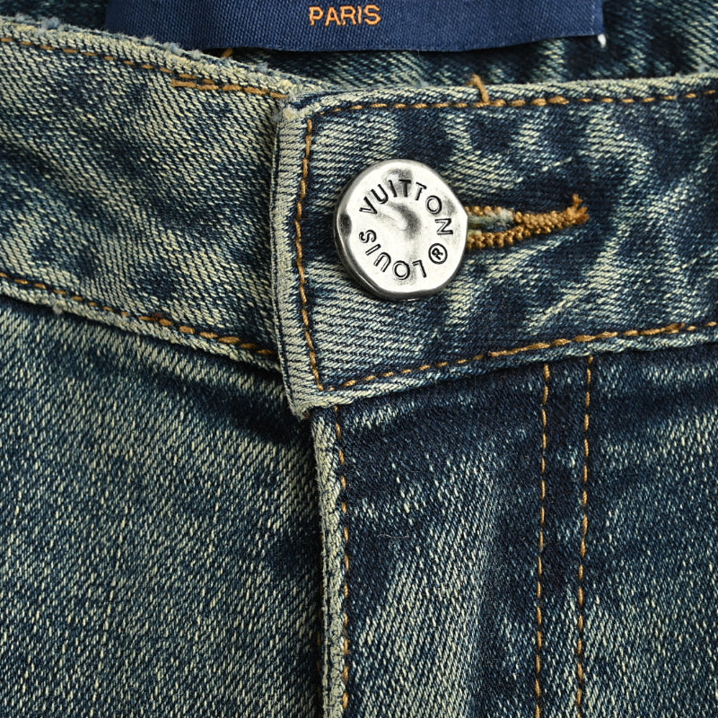 Louis Vuitton Heavy Wash Slim Jeans — Vintage Blue Grey