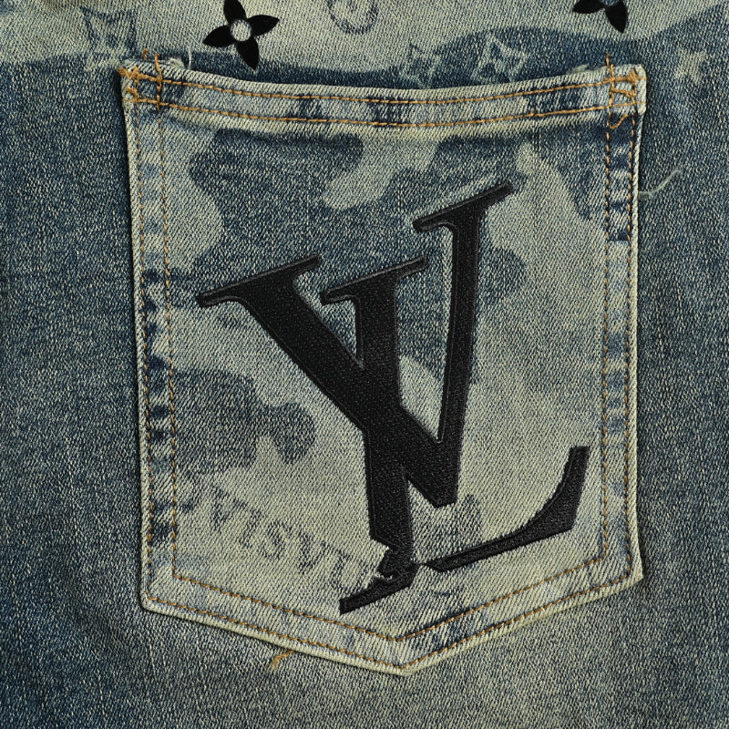 Louis Vuitton Heavy Wash Slim Jeans — Vintage Blue Grey