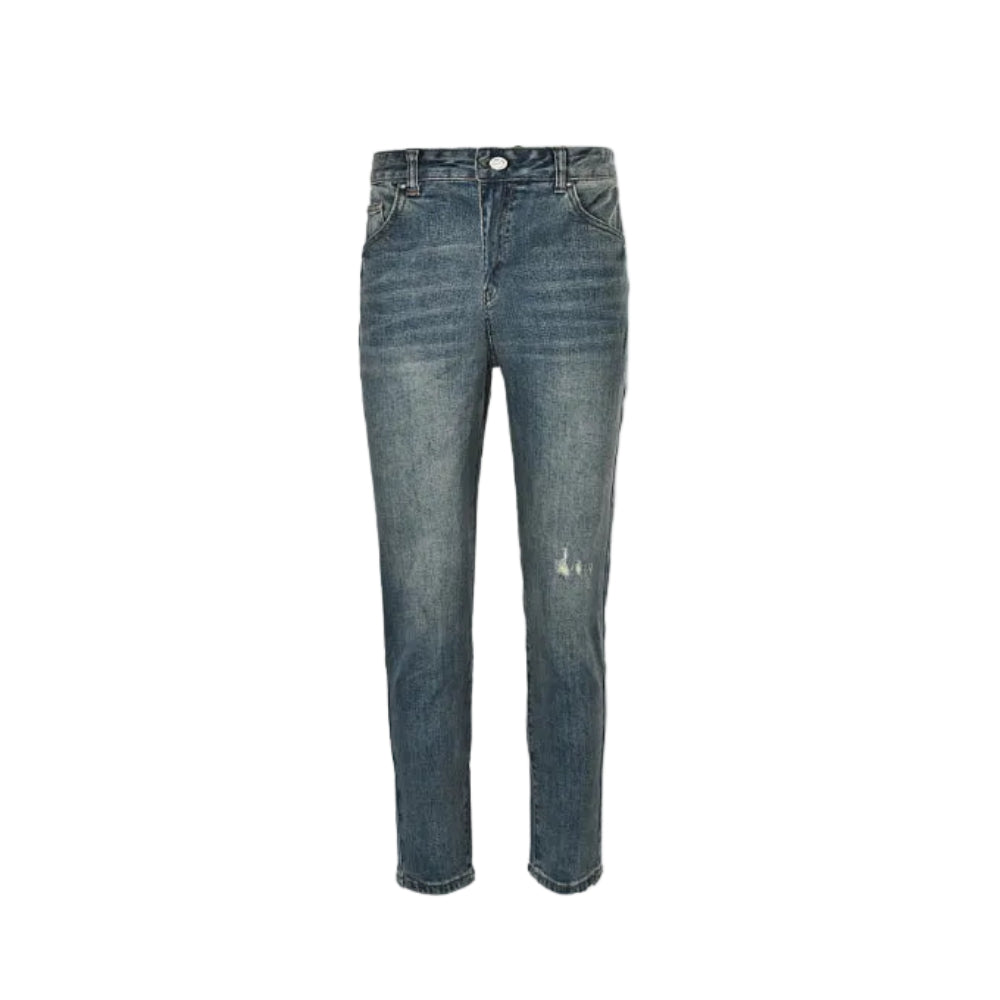 Louis Vuitton Tonal Monogram Slim Jeans — Mid Wash