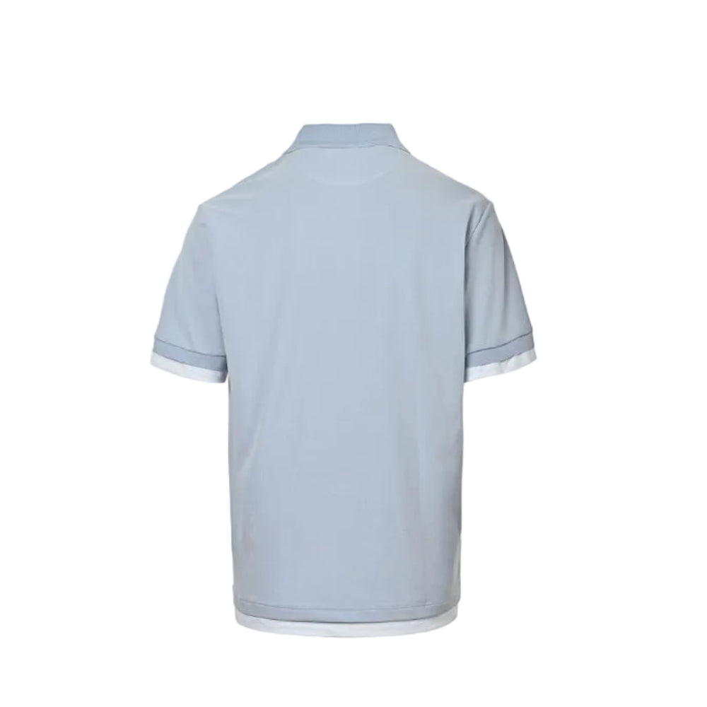 PRADA Triangle Badge Piqué Polo Shirt PRD Powder Blue