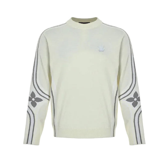 Louis Vuitton Tonal Logo Turtleneck Knit Top – Cream