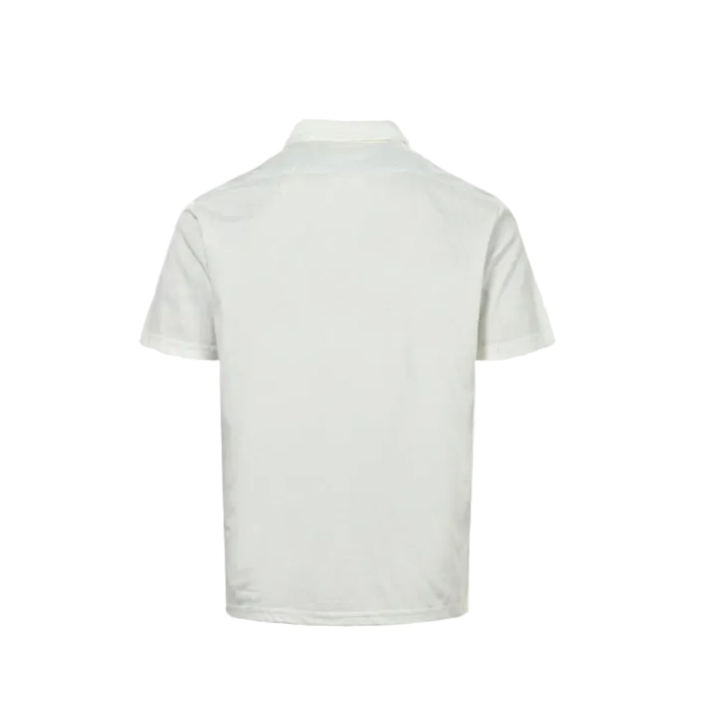 PRADA Milano White Leather Triangle Logo Patch Pocket Polo Shirt PRD Off-White