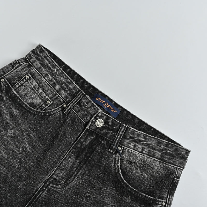 Louis Vuitton Scattered Monogram Slim Jeans — Vintage Grey
