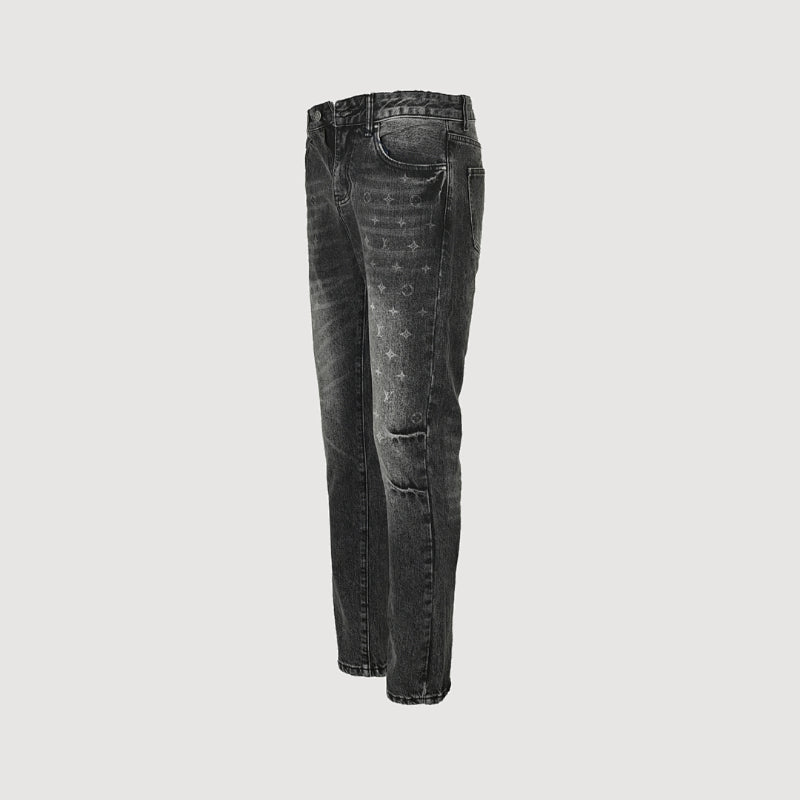 Louis Vuitton Scattered Monogram Slim Jeans — Vintage Grey