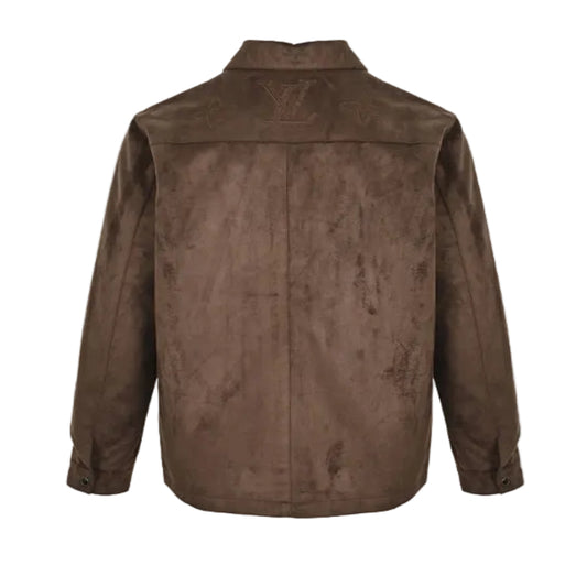 Louis Vuitton Monogram Embossed Suede Shirt Jacket – Dark Brown