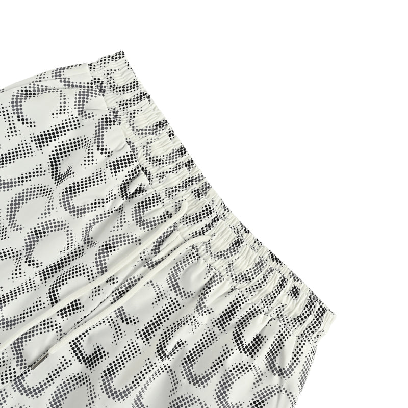 Gucci All-Over Halftone Letter Print Shorts – White