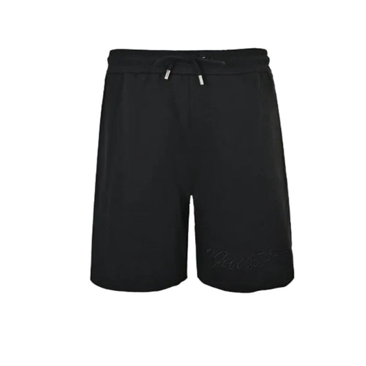 Louis Vuitton Signature Script Embroidered Shorts — Black
