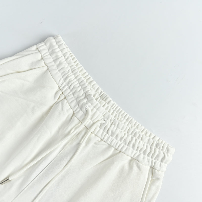 Louis Vuitton Signature Script Embroidered Shorts — Cream