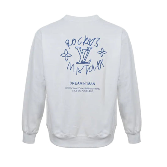 Louis Vuitton Hand-Drawn Badge Embroidery Crewneck – White