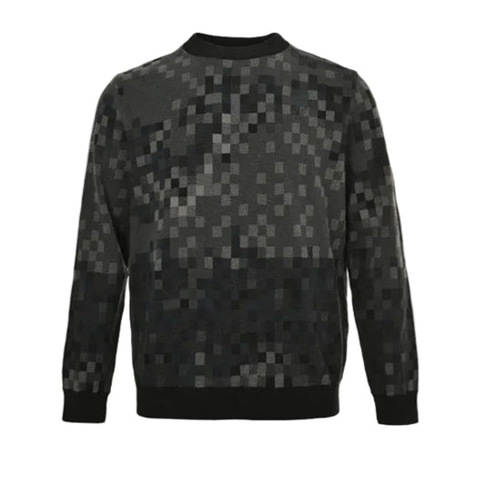Louis Vuitton Pixel Camo Damier Jacquard Knit Sweater – Black