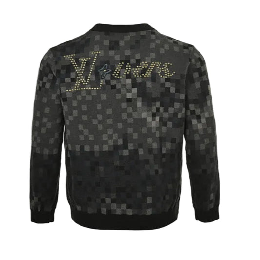 Louis Vuitton Pixel Camo Damier Jacquard Knit Sweater – Black